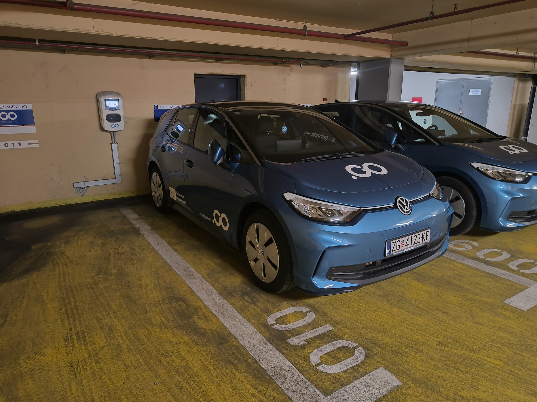 Avant2Go car sharing cars in the parking garage